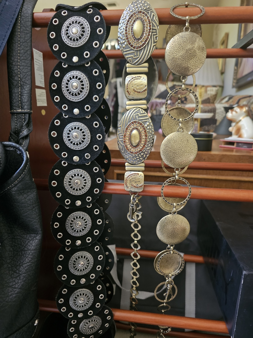 3 Disc Belts with Silver Accents